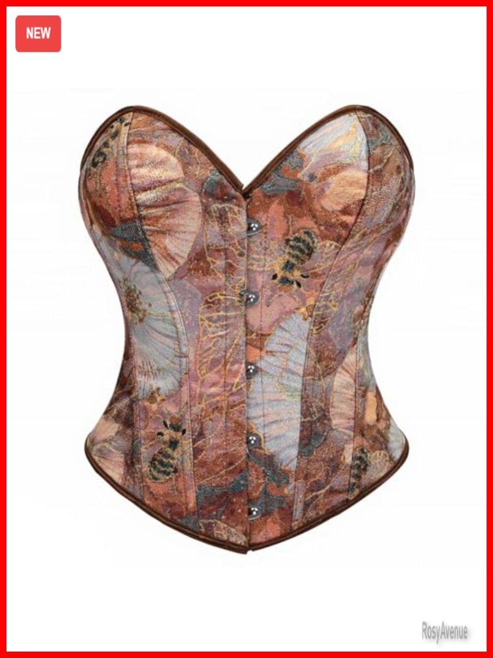Women's Floral Corset Top Strapless Boned Shapewear Bustier